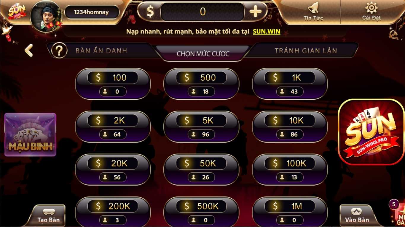 Giới thiệu về game bài Mậu Binh Sunwin